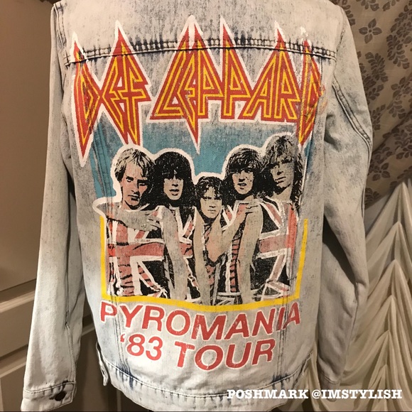🆕 Def Leppard Denim Jean Jacket Oversized - Picture 5 of 8
